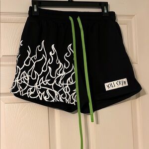Kill Crew Black and White Flame Women's Shorts Size M
